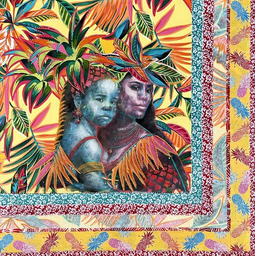 L'ananas mère-fille : la nana et sa petite écorce sucrée de Stéphanie Gendron, Pintura a la venta en Singulart