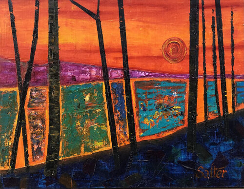 "Saint-Ferréol, Hot summers day" par Rodney Salter, Peinture en vente sur Singulart