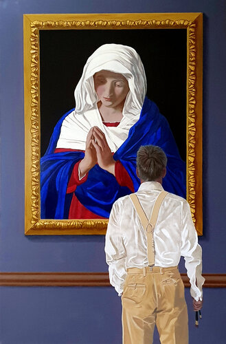 Me With The Virgin by Robert Walker, Painting for Sale on Singulart