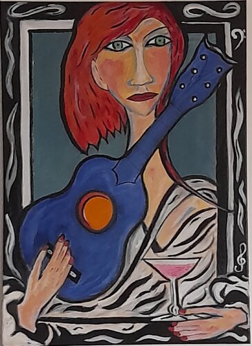 LA GUITARRISTA von José Garcia Arrojo, Malerei kaufen auf Singulart