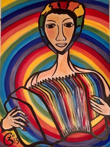 EL ACORDEONISTA de José Garcia Arrojo, Pintura a la venta en Singulart
