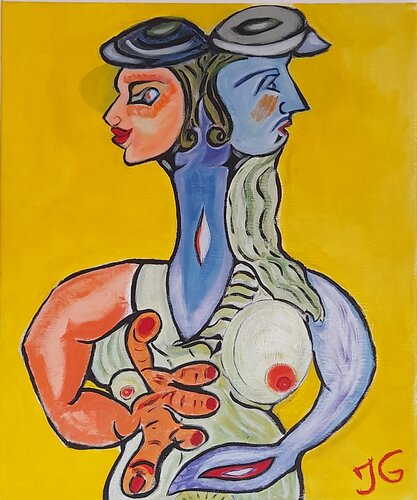 CORPS A DEUX TETES van José Garcia Arrojo, Schilderij te koop op Singulart