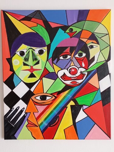 LOS PAYASOS van José Garcia Arrojo, Schilderij te koop op Singulart