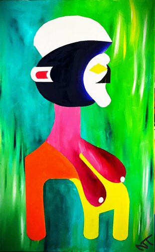 The Nimba Mask, Or D'mba Mask, van Narandas Tulsidas, Schilderij te koop op Singulart