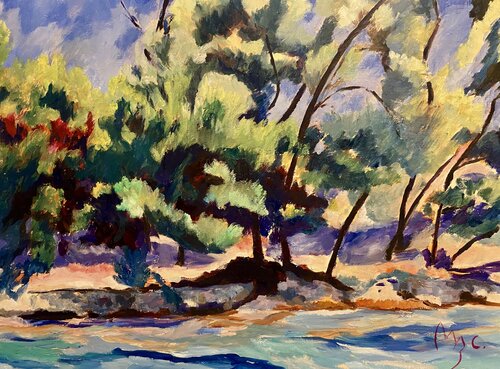L'heure du plongeon, Mali Iz by Marie Rose Clergeau, Painting for Sale on Singulart