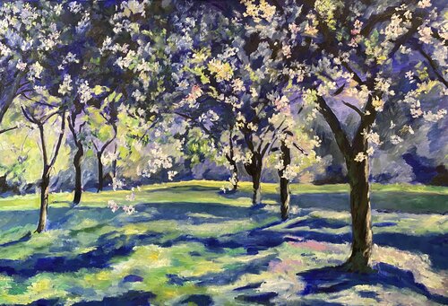 Le ciel en fleurs van Marie Rose Clergeau, Schilderij te koop op Singulart