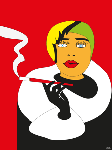 Smoking Lady 1920 von Cornelia Hoff-Weller, Druck kaufen auf Singulart