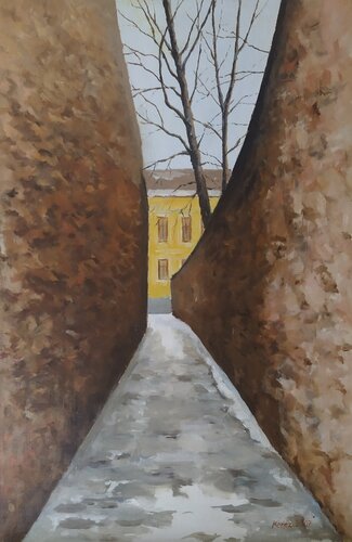 Winter afternoon di István Kenéz, Pittura in vendita su Singulart