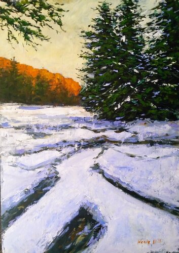 Frozen stream di István Kenéz, Pittura in vendita su Singulart