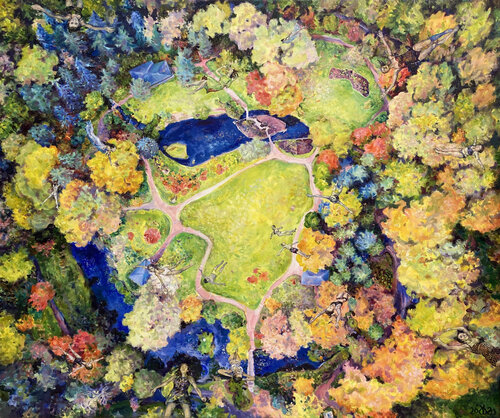 Flying Over Eden. The Free Fall von Dalia Čistovaitė, Malerei kaufen auf Singulart