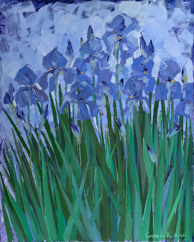 Irises by Kateryna Husieva, Painting for Sale on Singulart