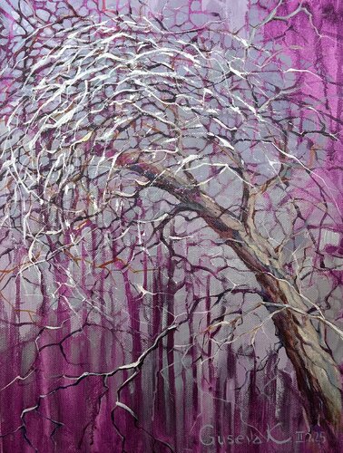 Purple tree di Kateryna Husieva, Pittura in vendita su Singulart