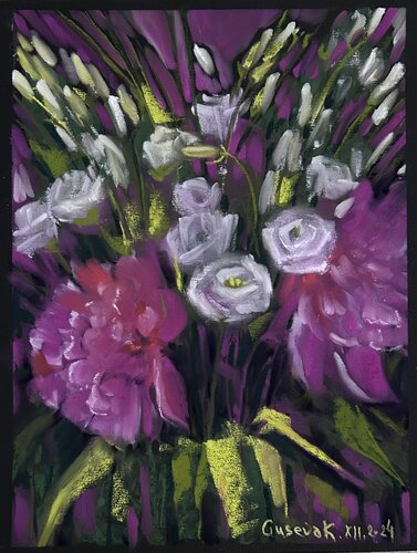 peonies in a bouquet par Kateryna Husieva, Dessin en vente sur Singulart