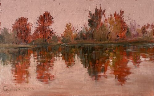 Autumn reflection by Kateryna Husieva, Painting for Sale on Singulart
