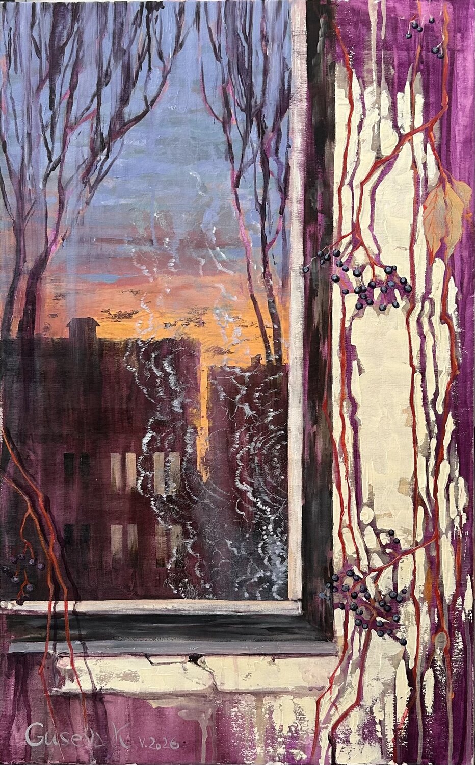 Twilight Window Kateryna Husieva Peinture originale à vendre
