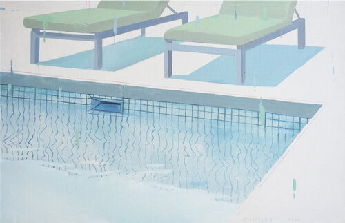 Swimming pool by Mikhail Mishinskii, Painting for Sale on Singulart