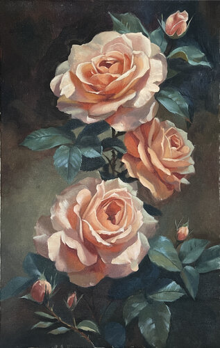 Whispers of the Rose Garden van Mikhail Mishinskii, Schilderij te koop op Singulart