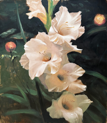Pearl Light on Petals von Mikhail Mishinskii, Malerei kaufen auf Singulart