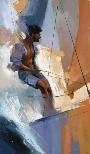 Against the Wind by Mikhail Mishinskii, Painting for Sale on Singulart