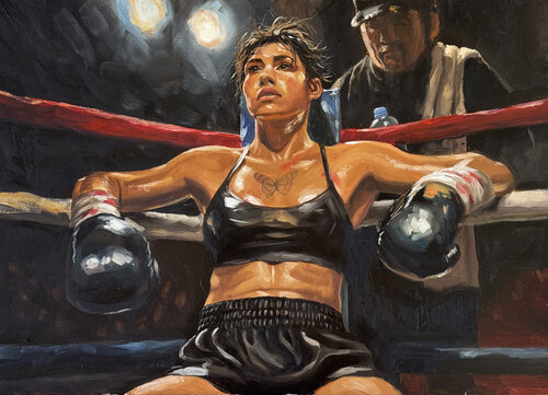 Between Rounds by Mikhail Mishinskii, Painting for Sale on Singulart