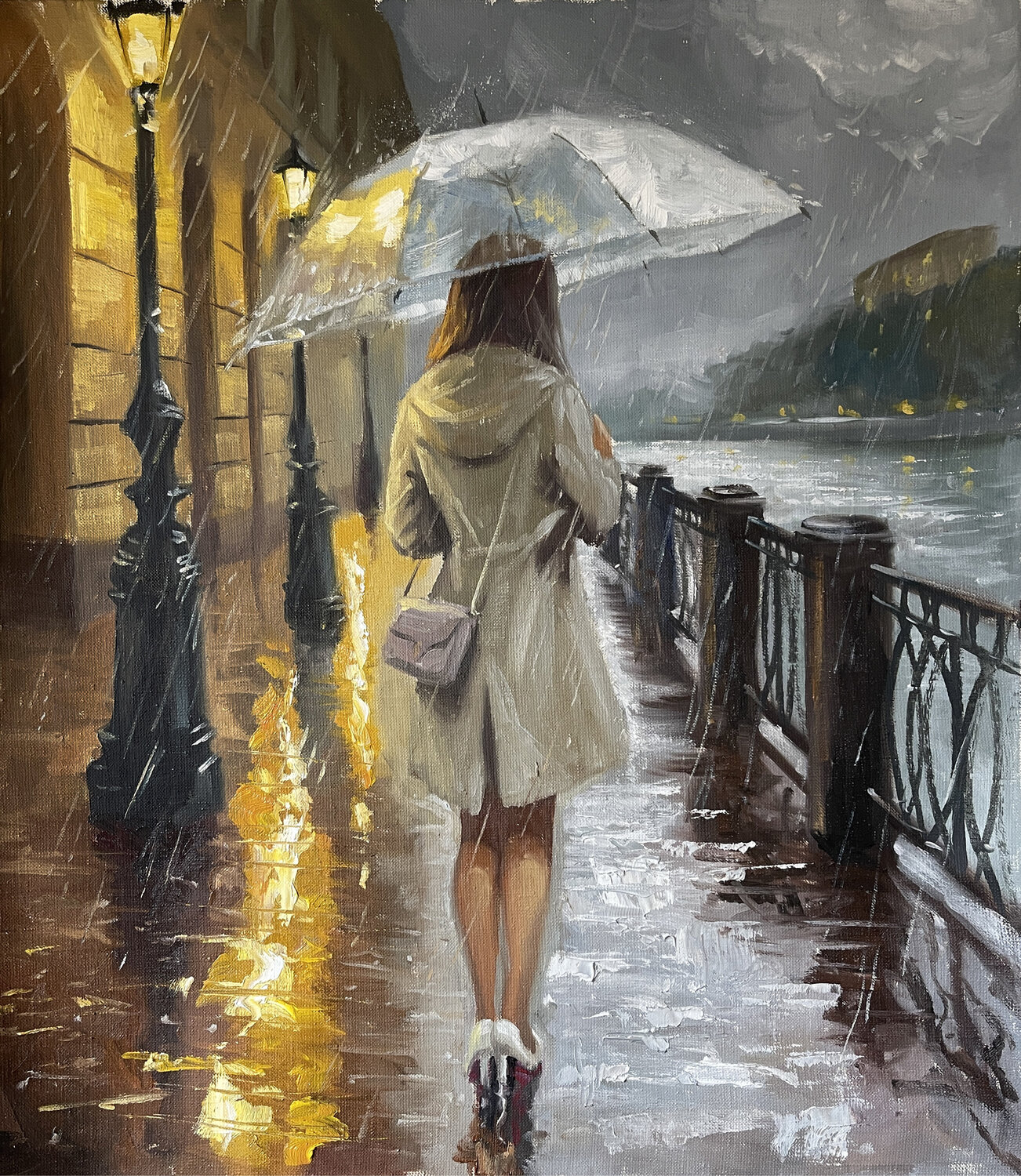 Rainy Promenade Mikhail Mishinskii