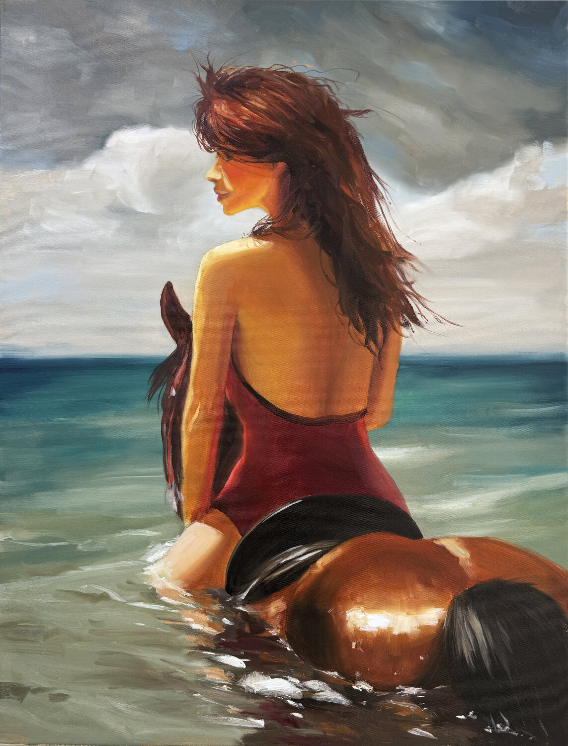 Between Tide and Instinct Mikhail Mishinskii Originalgemälde zu verkaufen