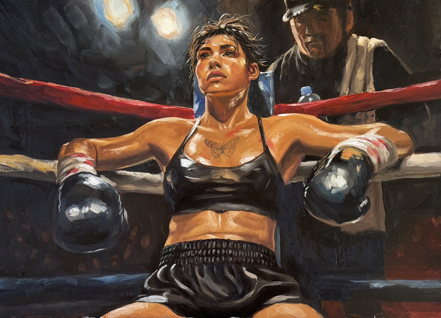 Between Rounds Mikhail Mishinskii Original painting for sale
