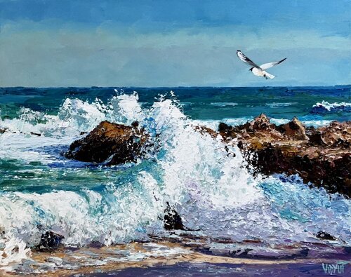 Lone Watcher of the Waves von vidyut Singhal, Malerei kaufen auf Singulart