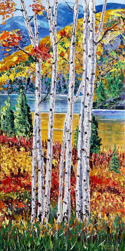 Whispers of Fall by vidyut Singhal, Painting for Sale on Singulart