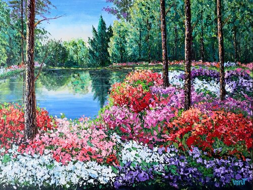 Enchanted Garden by vidyut Singhal, Painting for Sale on Singulart