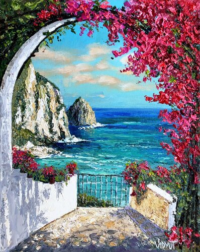 Whispers of Capri di vidyut Singhal, Pittura in vendita su Singulart