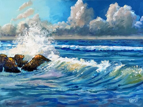 Wild Blue van vidyut Singhal, Schilderij te koop op Singulart