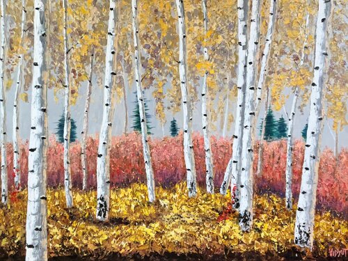 Golden Haze van vidyut Singhal, Schilderij te koop op Singulart