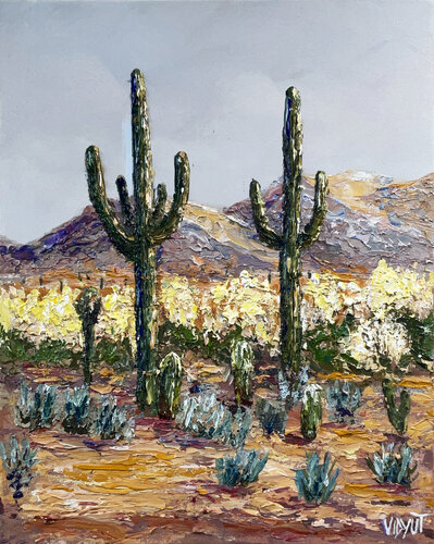 Cactus Country by vidyut Singhal, Painting for Sale on Singulart