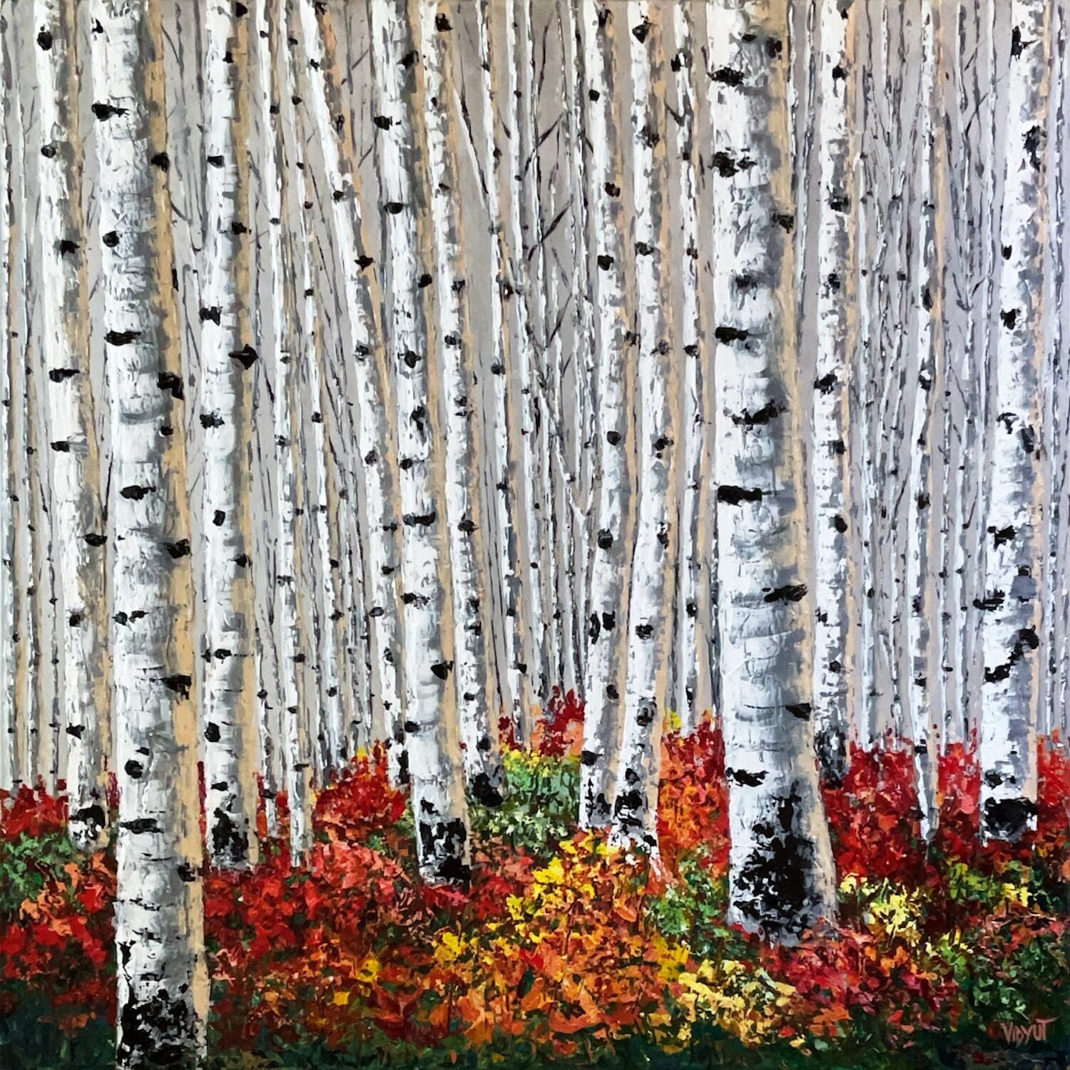 Silver Symphony and Splendor of Autumn vidyut Singhal Originalgemälde zu verkaufen