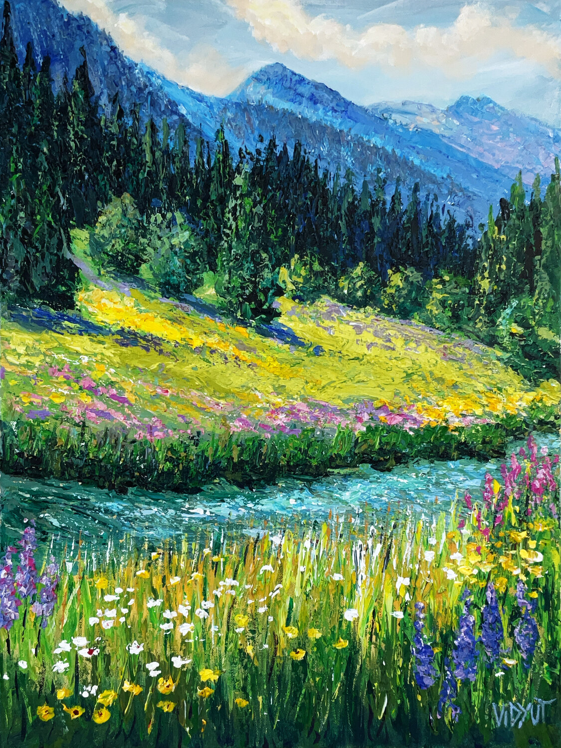 Valley of Summer Light vidyut Singhal Pintura original en venta