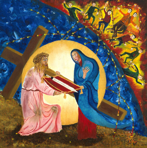 Quatrième station : Jésus rencontre sa mère by Gérard Thoris, Painting for Sale on Singulart