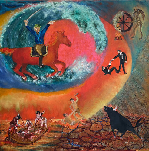 Le cheval rouge di Gérard Thoris, Pittura in vendita su Singulart