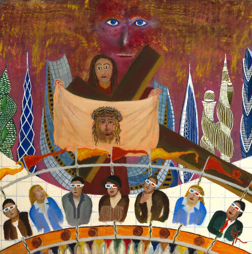 Sixième station : Sainte Véronique essuie le visage de Jésus von Gérard Thoris, Malerei kaufen auf Singulart