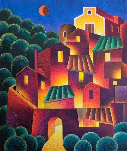 La luna rossa par Giancarlo Colombo, Peinture en vente sur Singulart