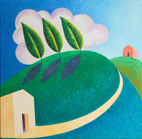 Vagando tra i colli par Giancarlo Colombo, Peinture en vente sur Singulart