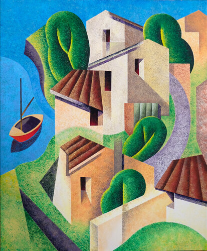 Lungo il lago van Giancarlo Colombo, Schilderij te koop op Singulart