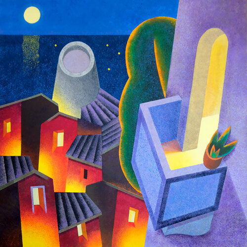 Il balconcino par Giancarlo Colombo, Peinture en vente sur Singulart