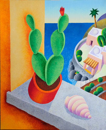 cactus e conchiglia by Giancarlo Colombo, Painting for Sale on Singulart