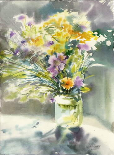 The nice flowers in a nice day. di Alla Prisacar, Pittura in vendita su Singulart