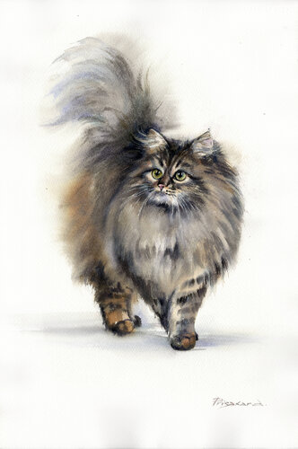The pretty kitty. by Alla Prisacar, 油畫 for Sale on Singulart