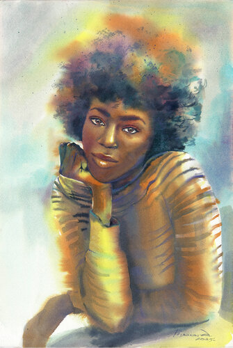 One sunny girl by Alla Prisacar, 紙面作品 for Sale on Singulart