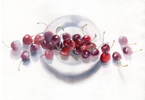 Cherry time von Alla Prisacar, Malerei kaufen auf Singulart
