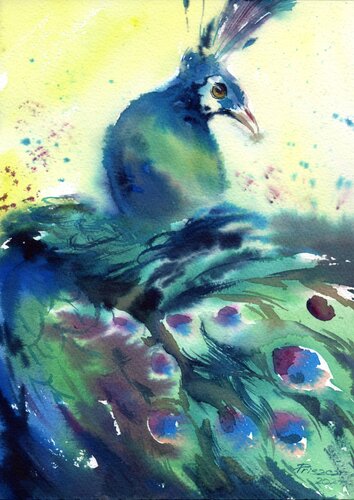The bright bird. von Alla Prisacar, Malerei kaufen auf Singulart