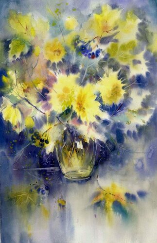Autumn stars. di Alla Prisacar, Pittura in vendita su Singulart